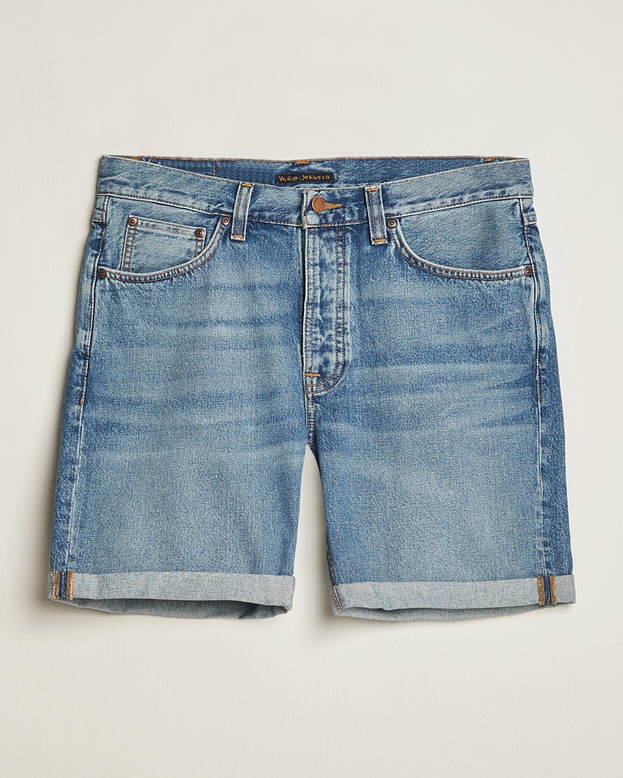 Nudie Jeans Josh Denim Shorts Blue Haze – Bleu