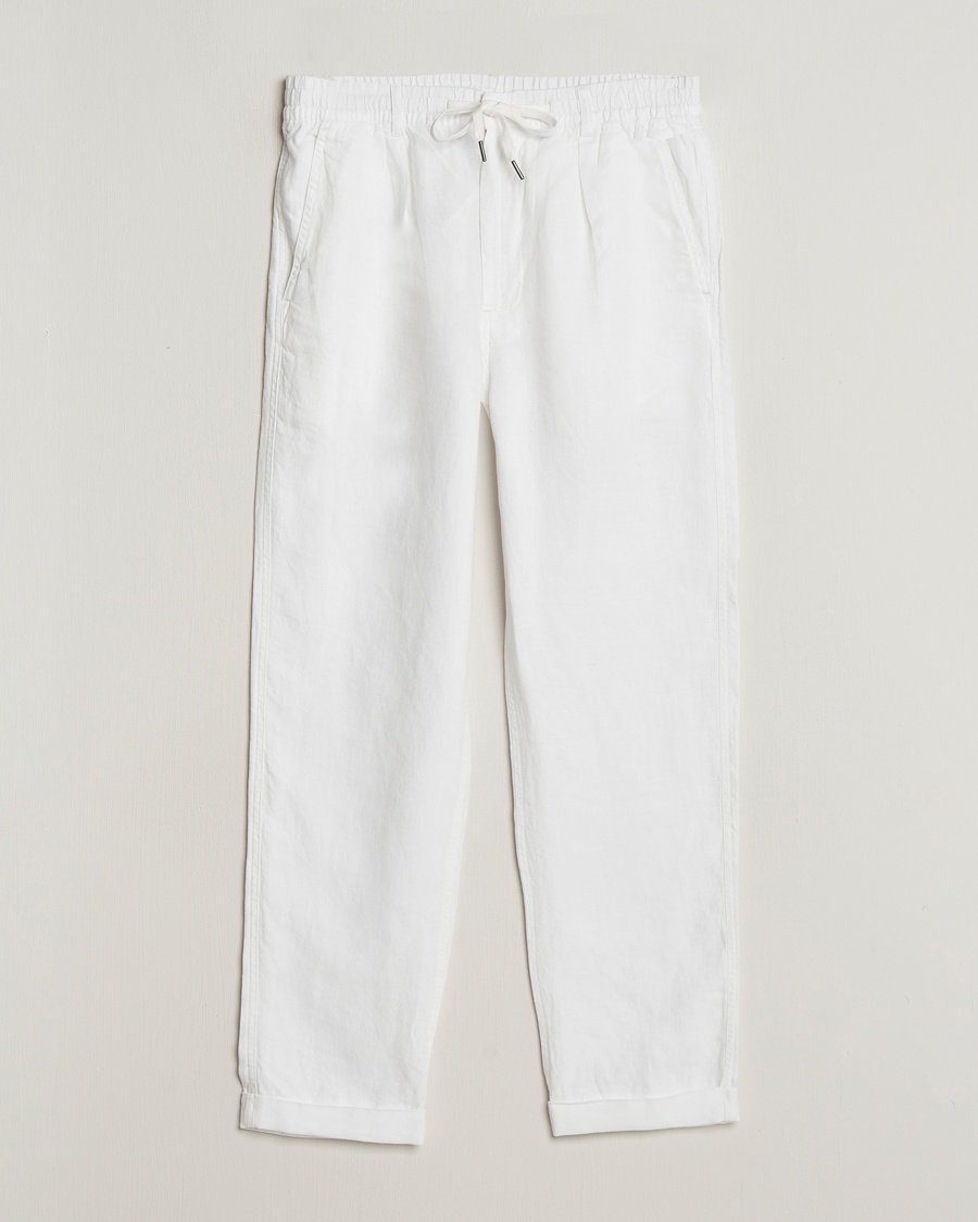 Polo Ralph Lauren Prepster Linen Trousers Ceramic White – Blanc