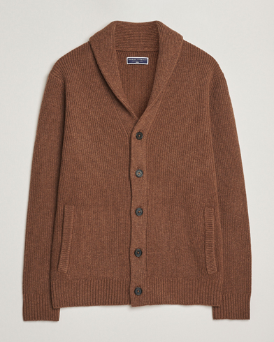 Charles Tyrwhitt Chunky Merino Shawl Neck Cardigan Toffee – Marron