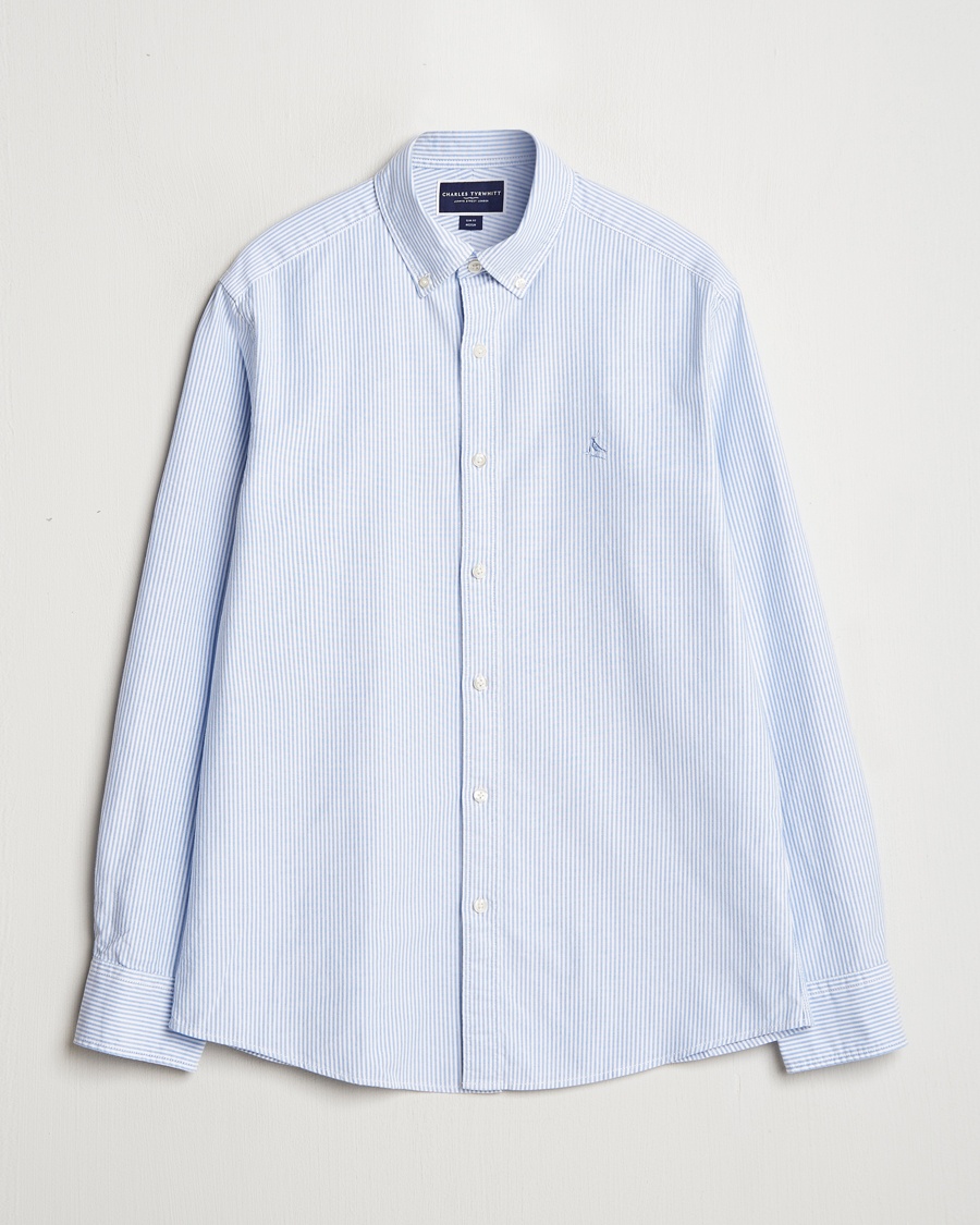 Charles Tyrwhitt Button Down Stretch Oxford Shirt Blue/Whte – Bleu