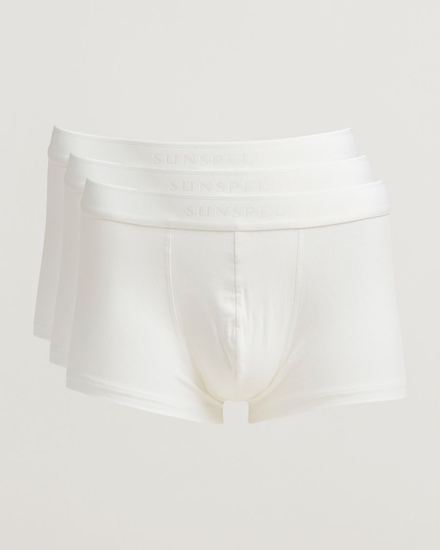 Sunspel 3-Pack Cotton Stretch Trunk White – Blanc