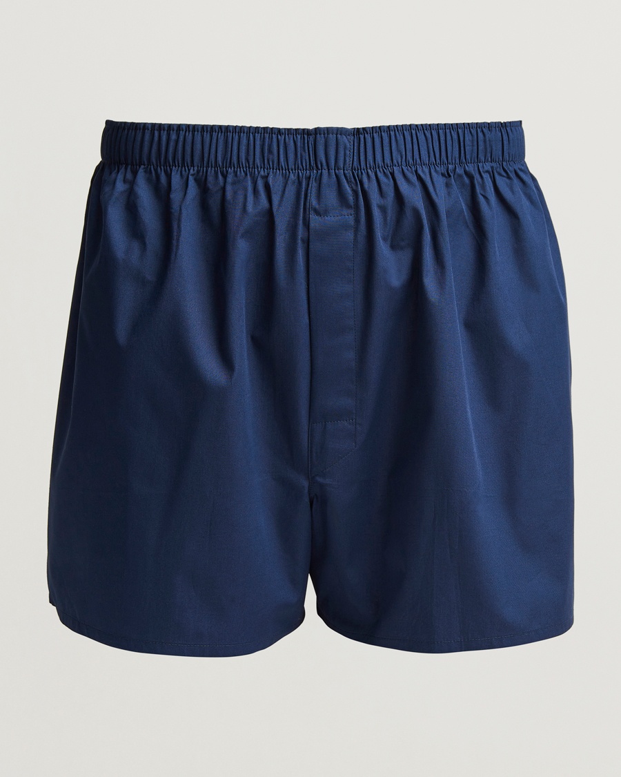 Sunspel Classic Woven Cotton Boxer Shorts Navy – Bleu