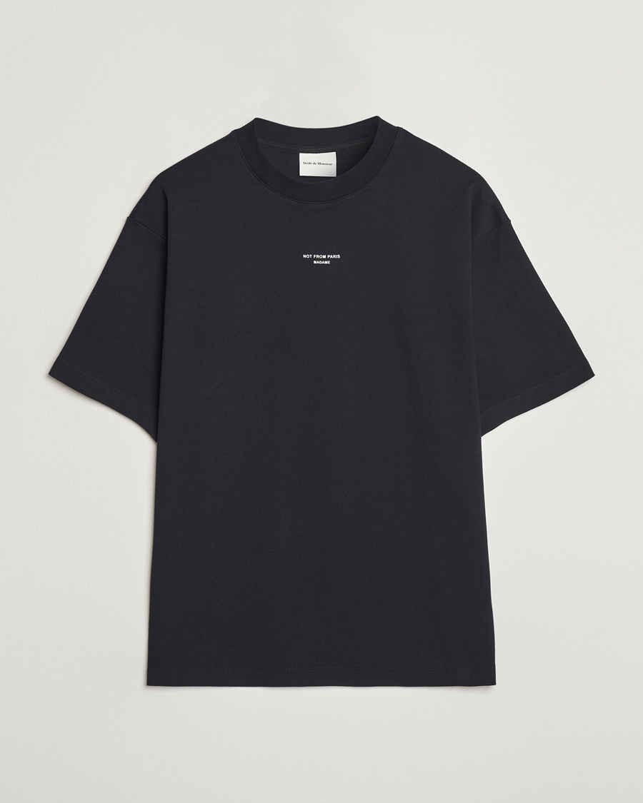 Drôle de Monsieur Classic Slogan T-Shirt Black – Noir