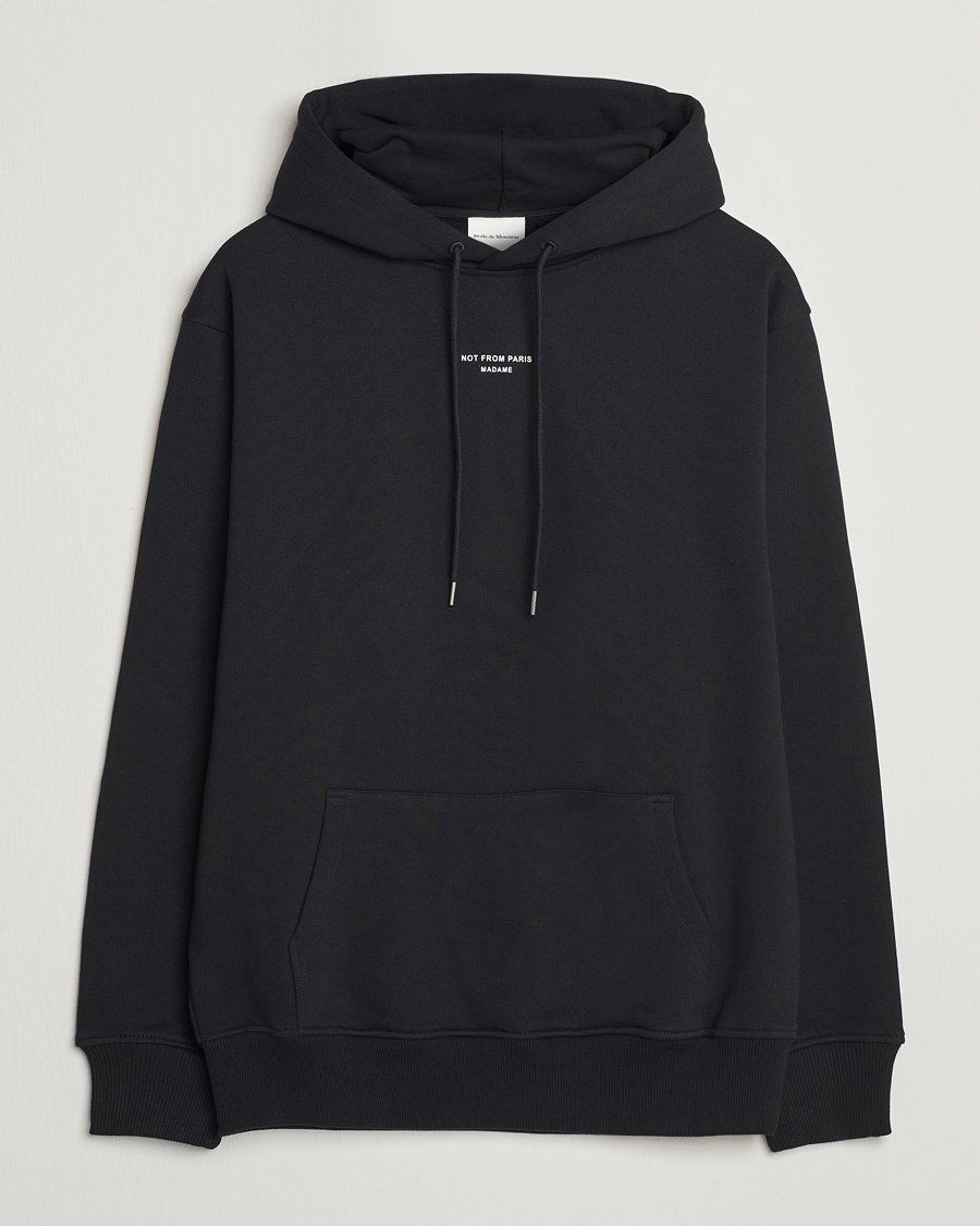 Drôle de Monsieur Classic Slogan Hoodie Black – Noir