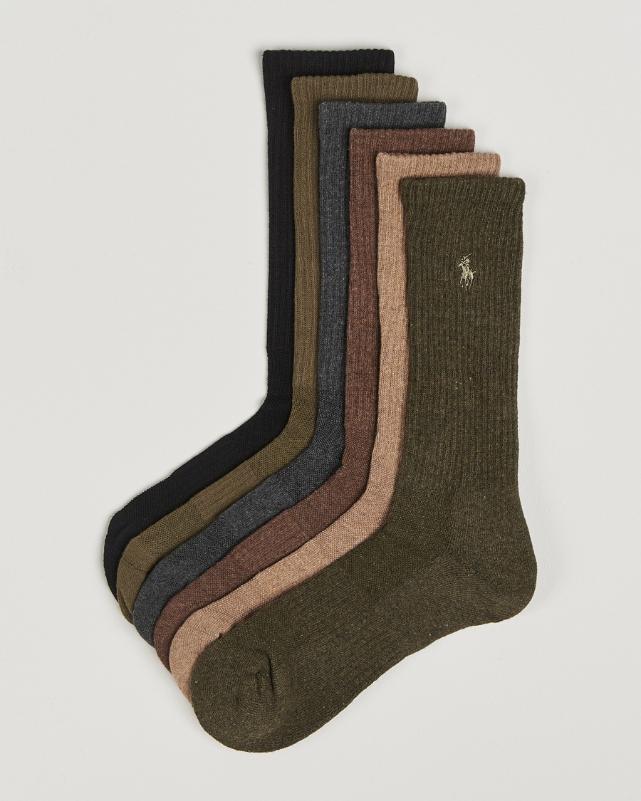 Polo Ralph Lauren Polo Ralph Lauren6-Pack Performance Crew SocksBrown – Multicolore