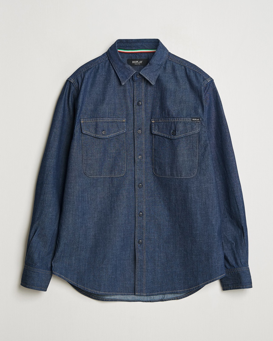 Replay Denim Shirt Dark Blue – Bleu