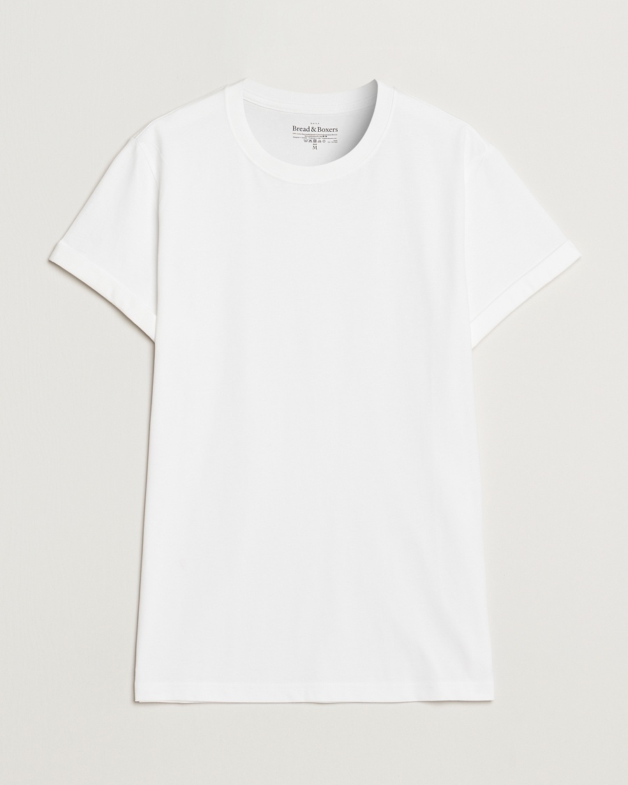 Bread & Boxers Roll-Up Crew Neck T-Shirt White – Blanc