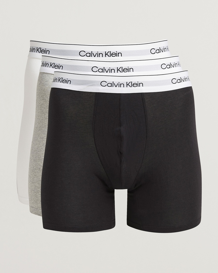 Calvin Klein 3-Pack Icon Cotton Stretch Boxer Brief Grey/Black/White – Blanc