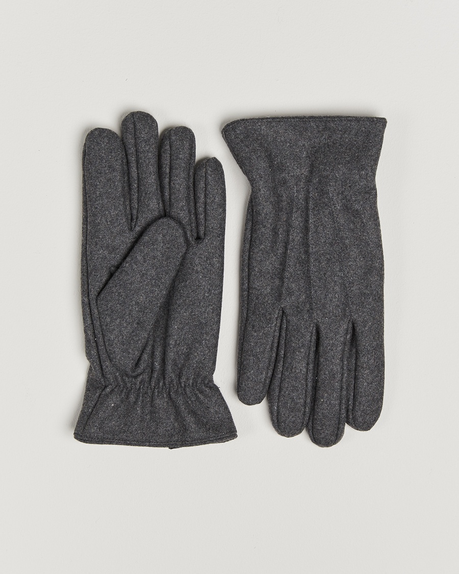 Amanda Christensen Lined Wool Gloves Grey Melange – Gris