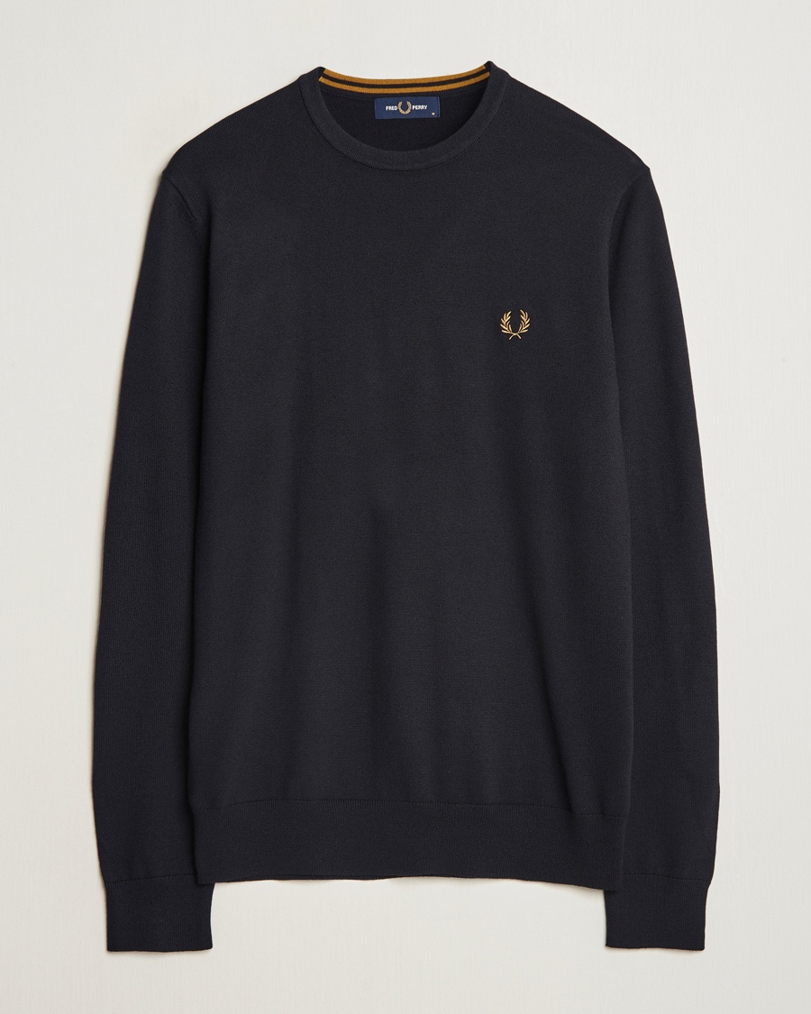 Fred Perry Classic Crew Neck Jumper Navy – Bleu