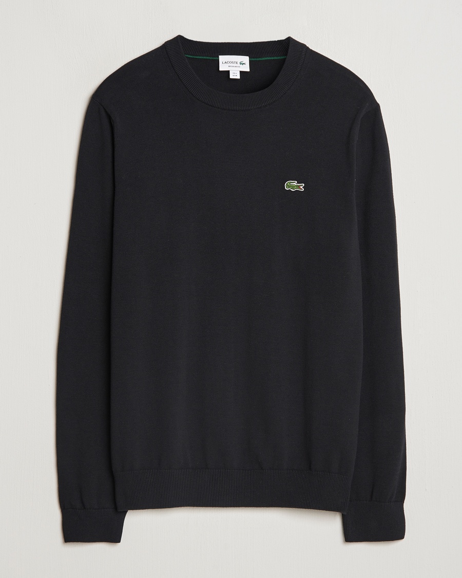 Lacoste Cotton Knitted Sweater Black – Noir