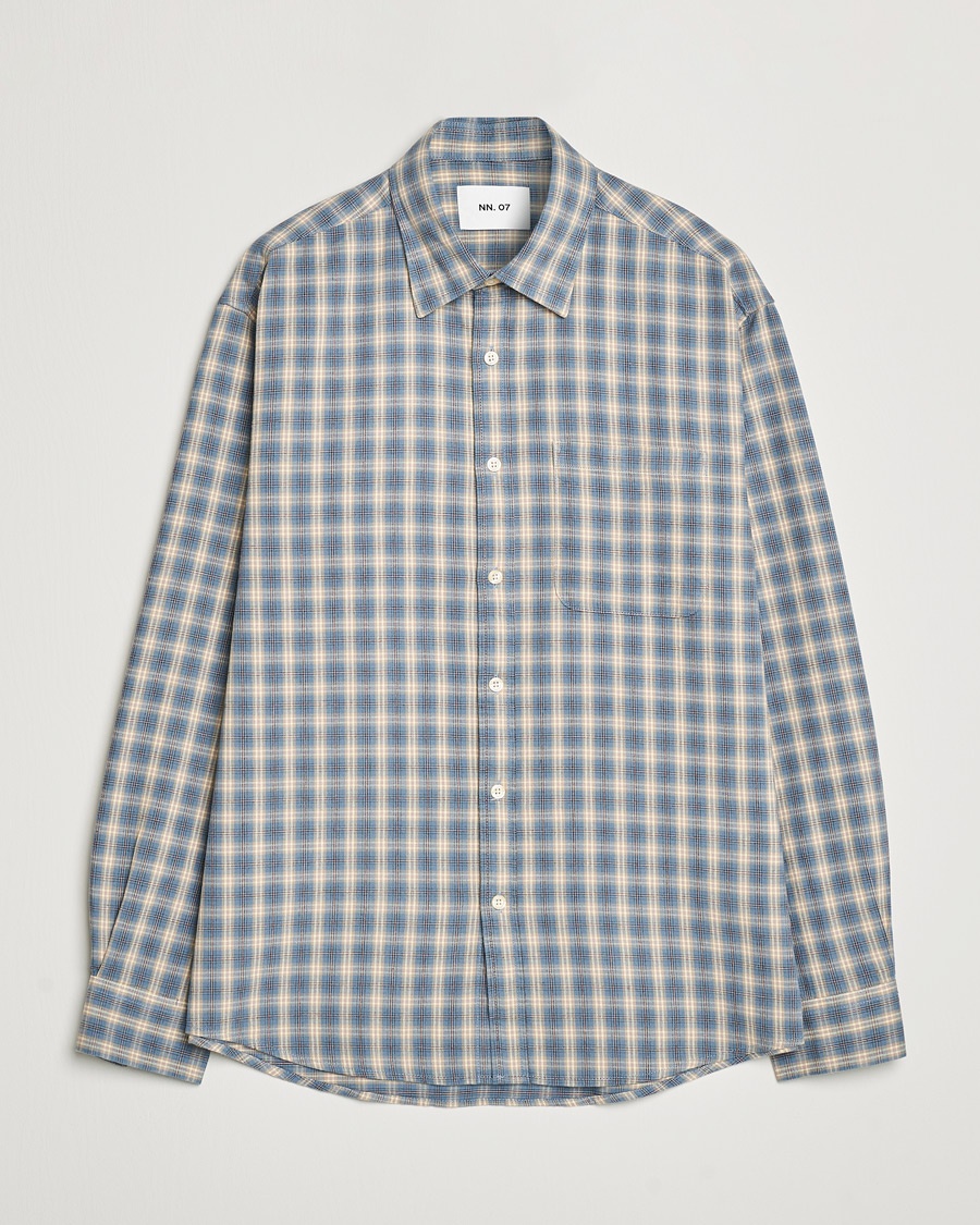NN07 Deon Flannel Checked Shirt Blue – Multicolore