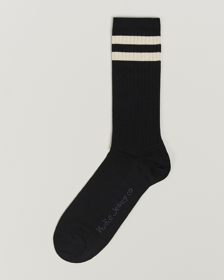 Nudie Jeans Amundsson Tennis Socks Black/White – Noir