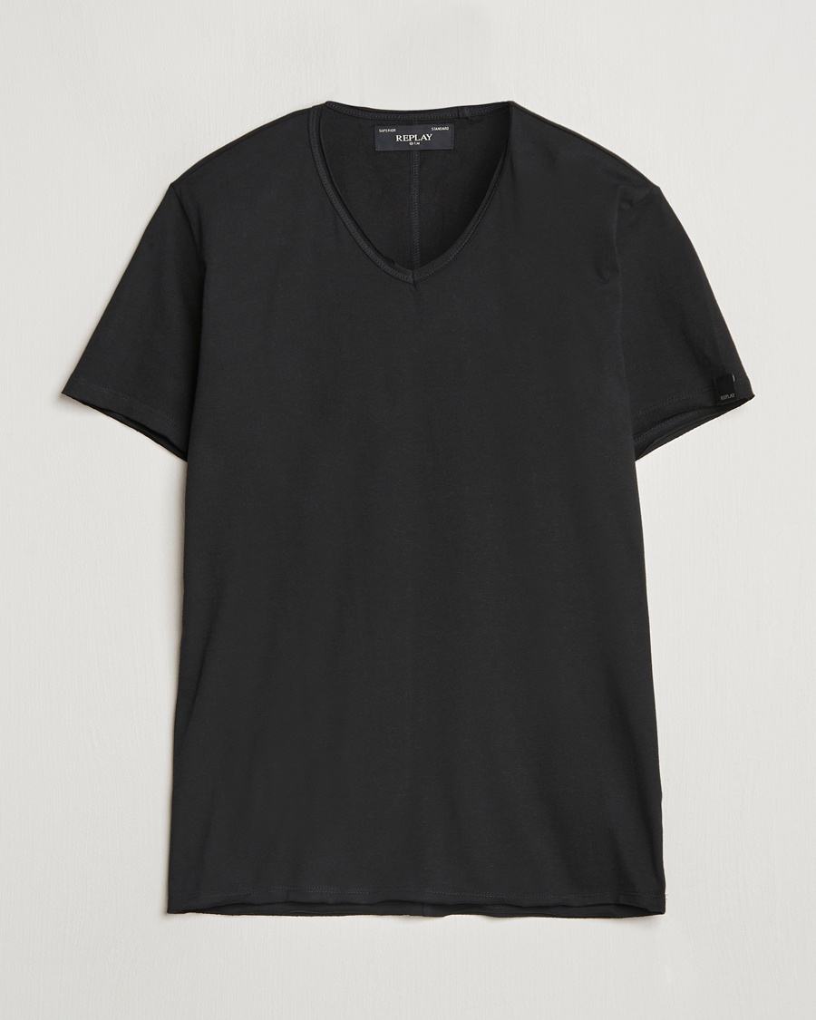 Replay V-Neck T-Shirt Black – Noir