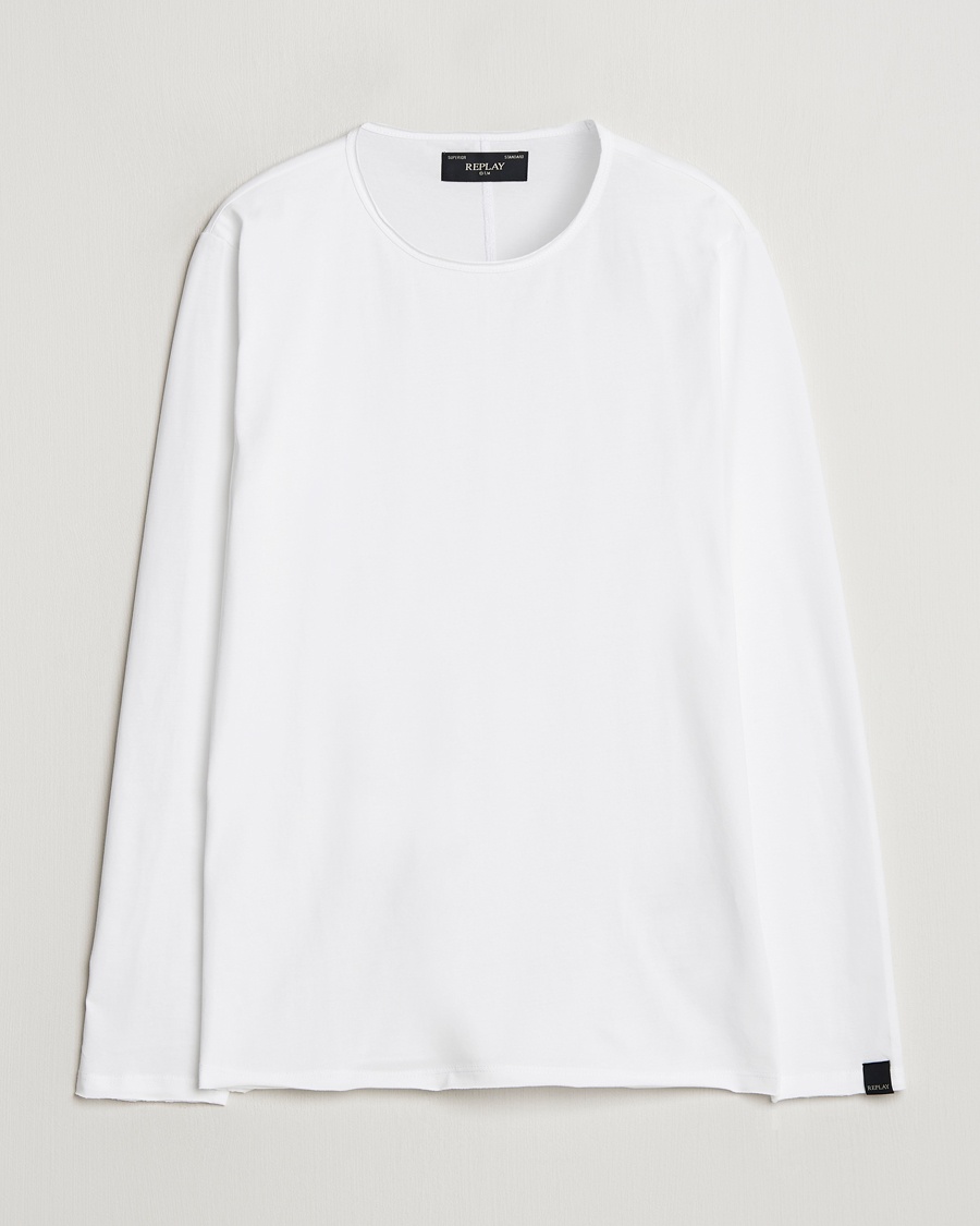 Replay Crew Neck Long Sleeve T-Shirt White – Blanc