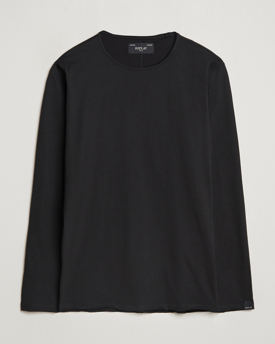 Replay Crew Neck Long Sleeve T-Shirt Black – Noir