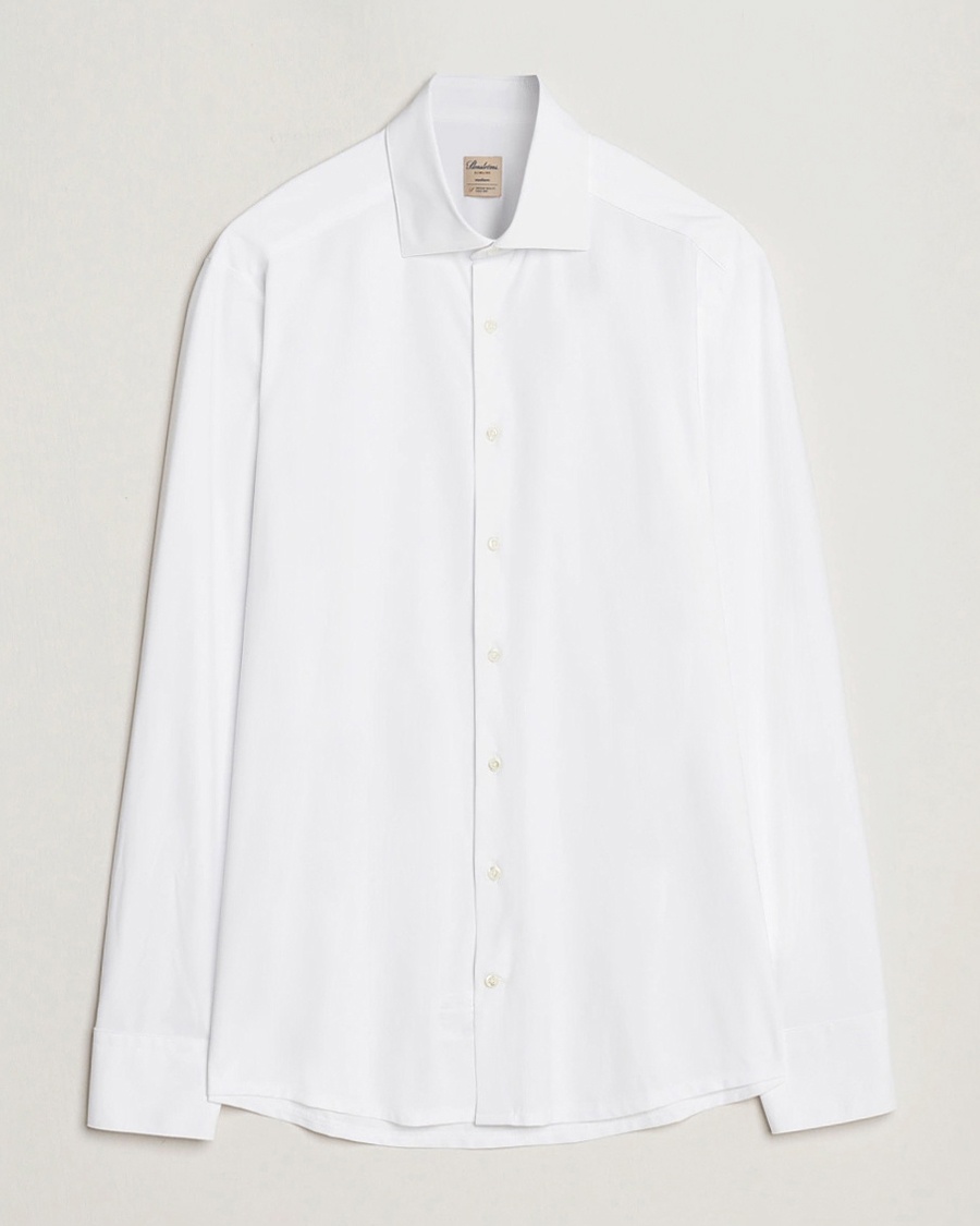 Stenströms Slimline Stretch Jersey Shirt White – Blanc