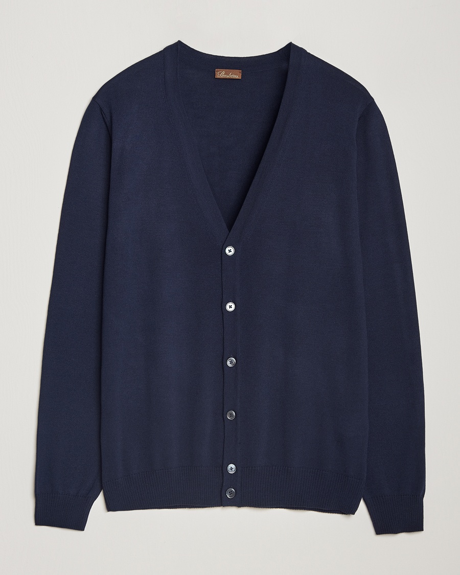 Stenströms Merino Cardigan Navy – Bleu