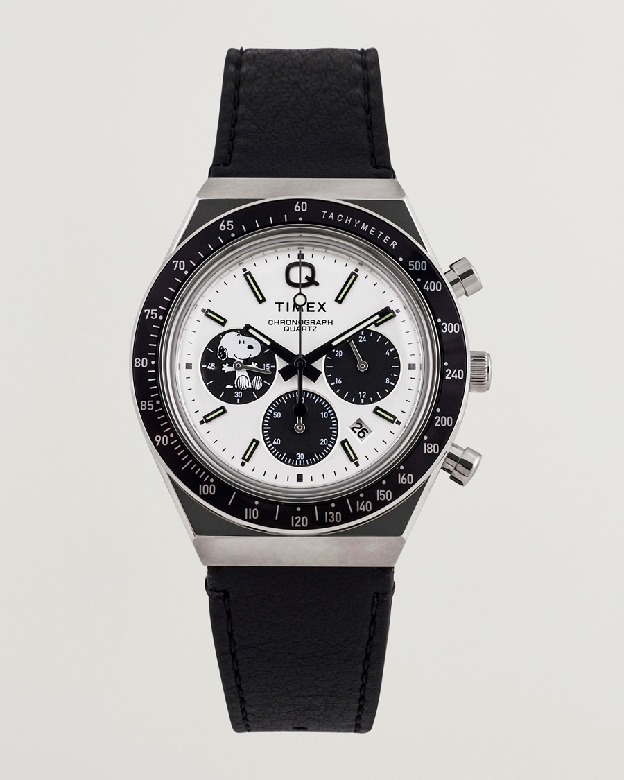 Timex Q Snoopy Chronograph 40mm White Dial – Blanc