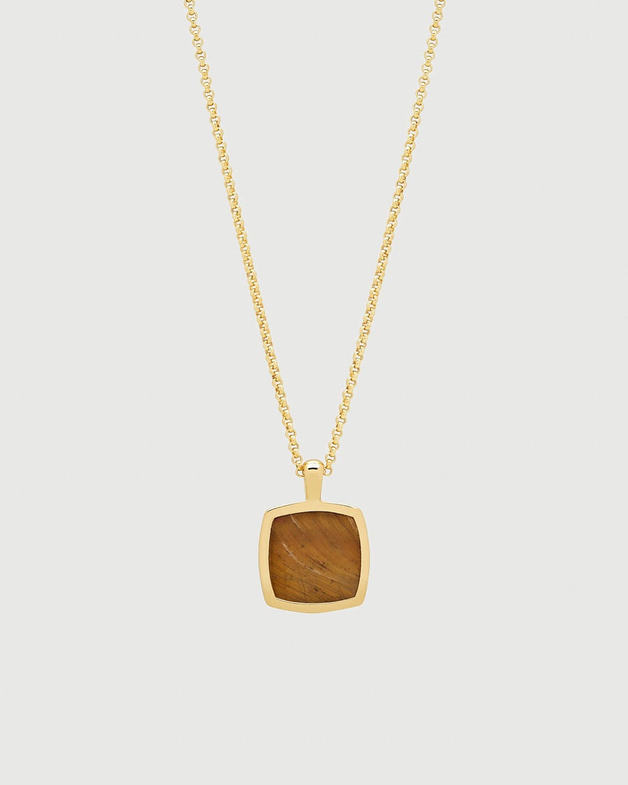 Tom Wood Cushion Pendant Tiger Eye Gold – Or