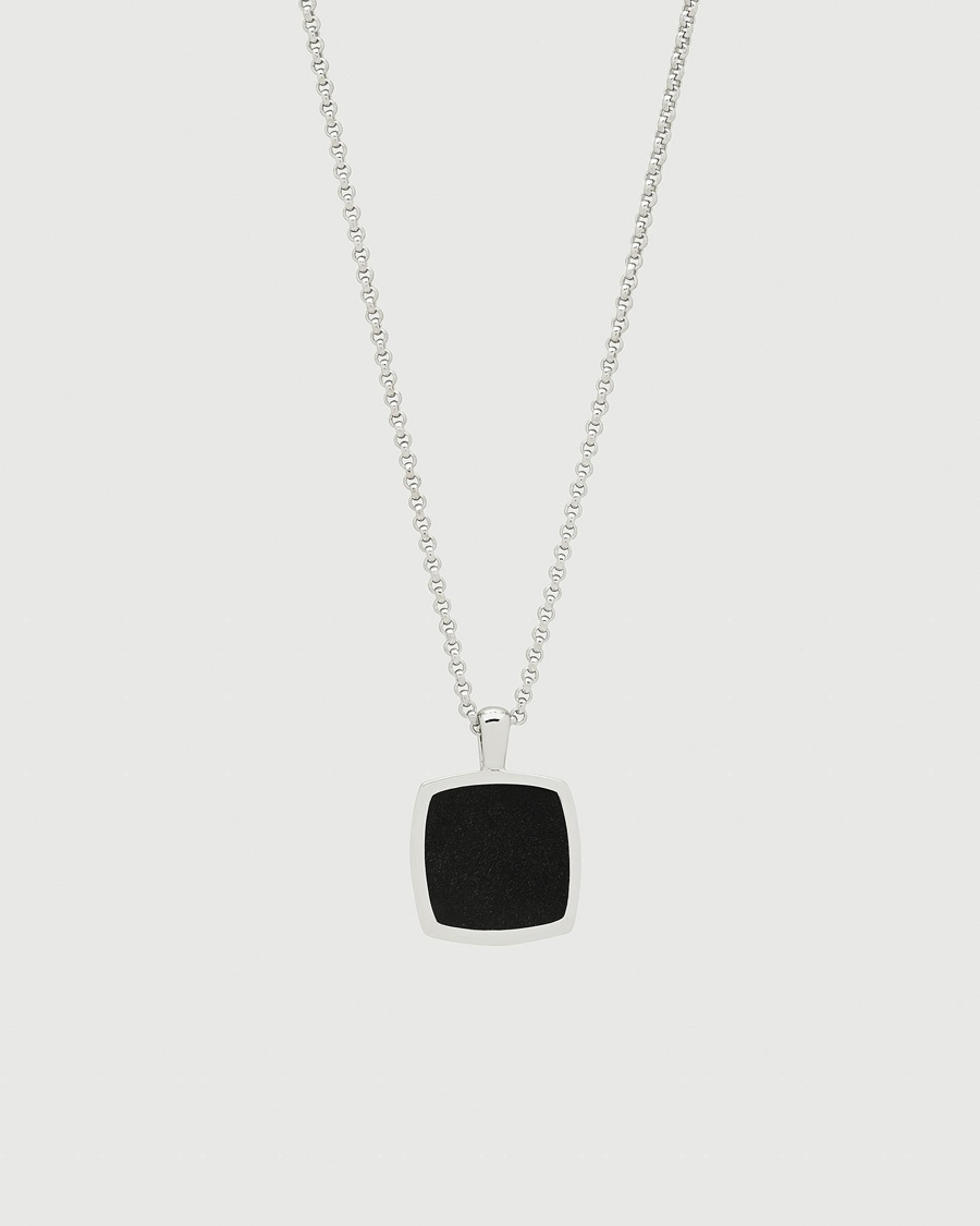 Tom Wood Cushion Pendant Onyx Silver – Argent