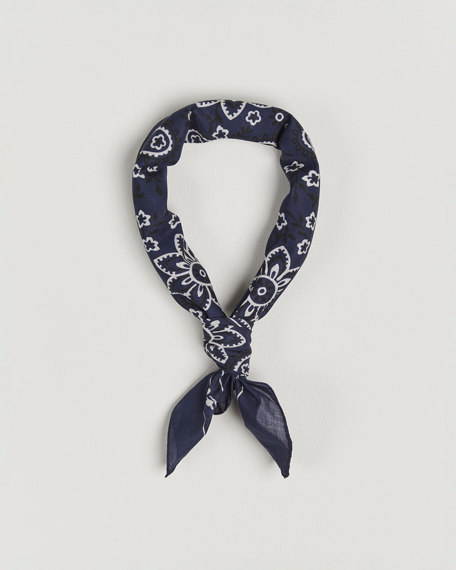 Drake's Drake'sClassic Paisley BandanaNavy – Bleu