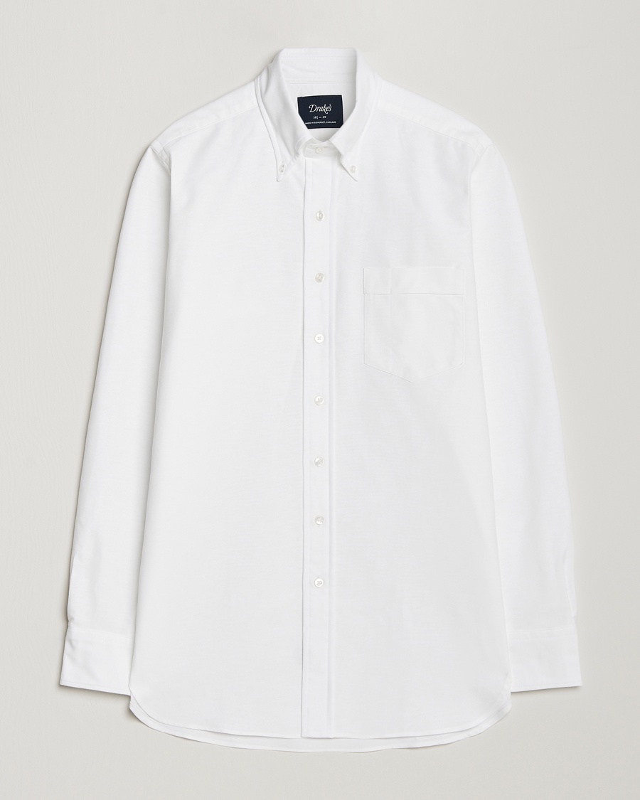 Drake's Button Down Oxford Shirt White – Blanc