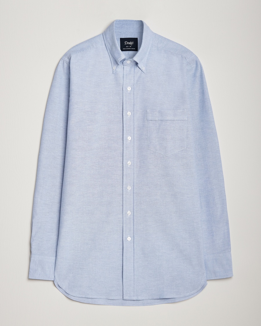 Drake's Button Down Oxford Shirt Blue – Bleu