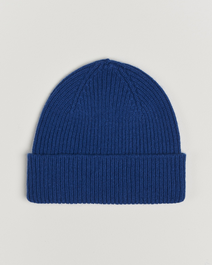 Le Bonnet Lambswool/Caregora Beanie Marin – Bleu