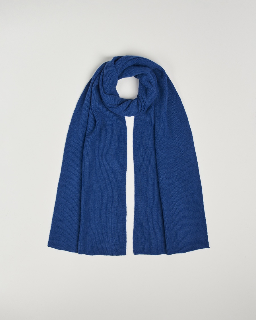 Le Bonnet Lambswool/Caregora Scarf Marin – Bleu