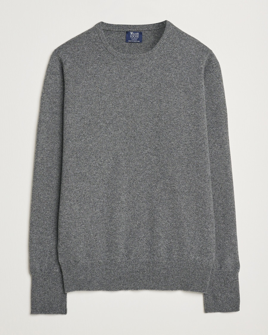 William Lockie Rob Lambswool Crewneck Cliff – Gris