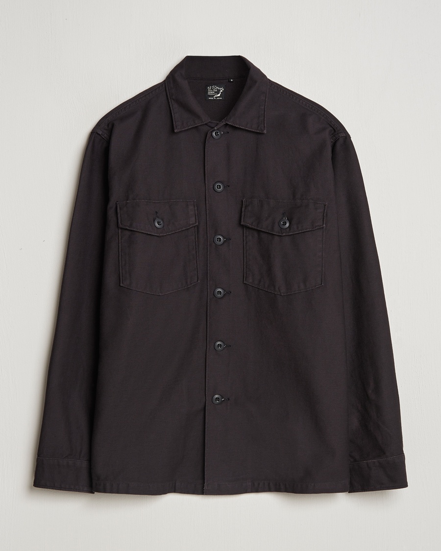 orSlow Cotton Sateen US Army Overshirt Black – Noir