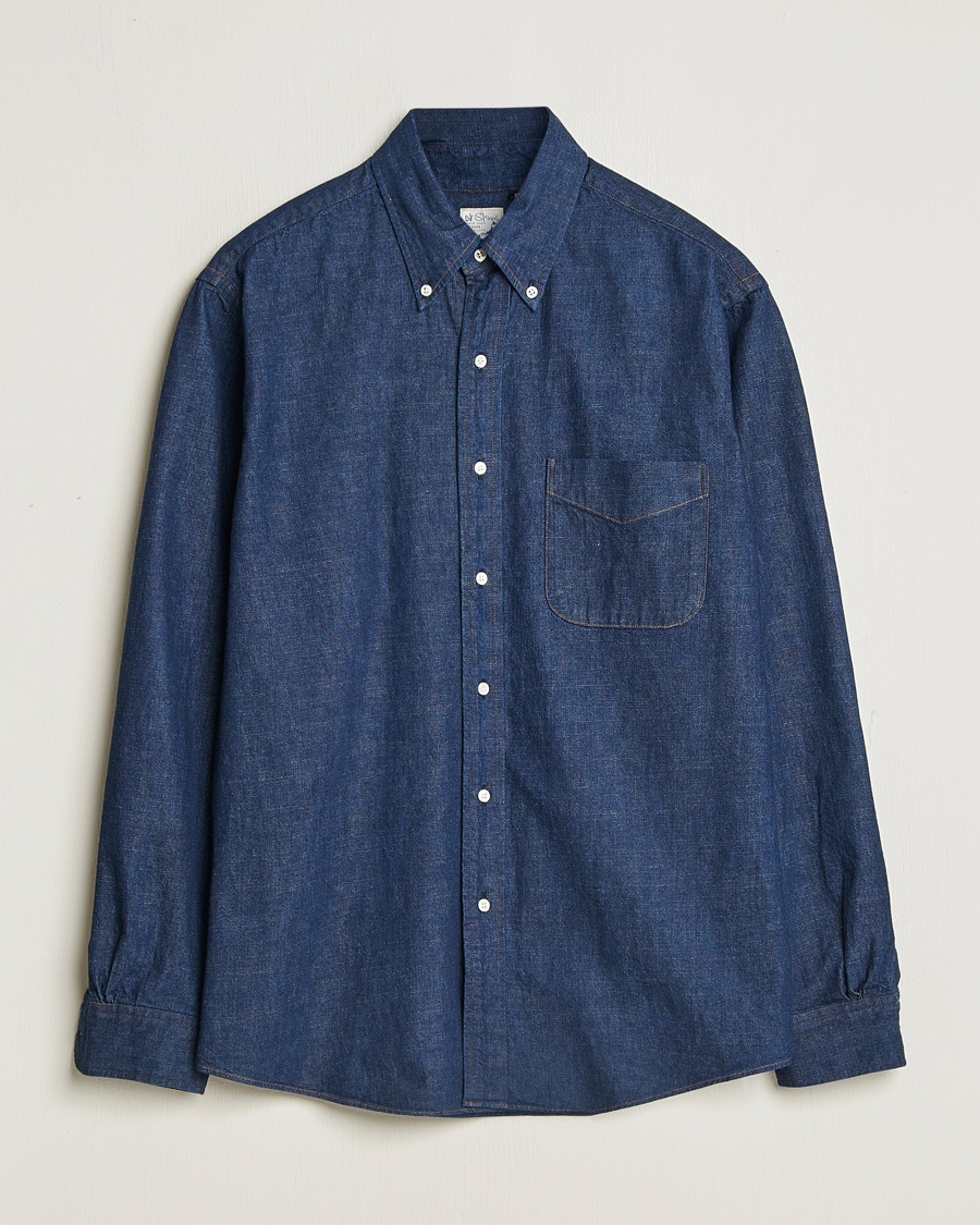 orSlow Denim Button Down Shirt One Wash – Bleu