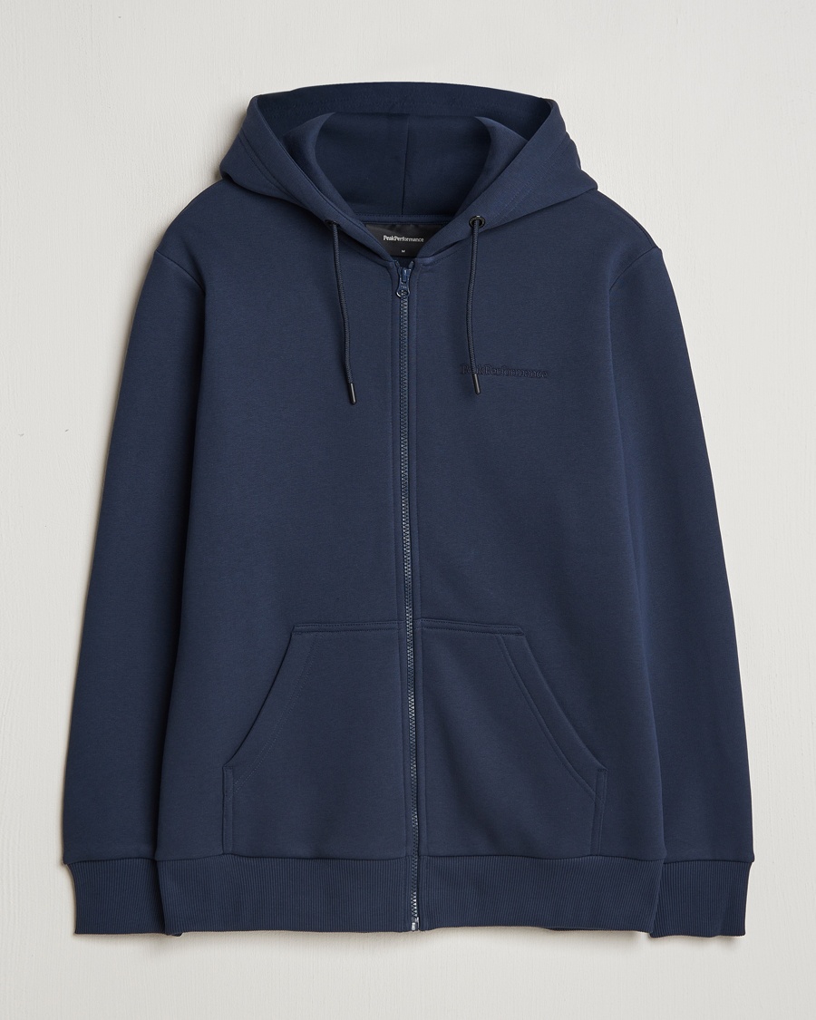 Peak Performance Original Full Zip Hoodie Blue Shadow – Bleu