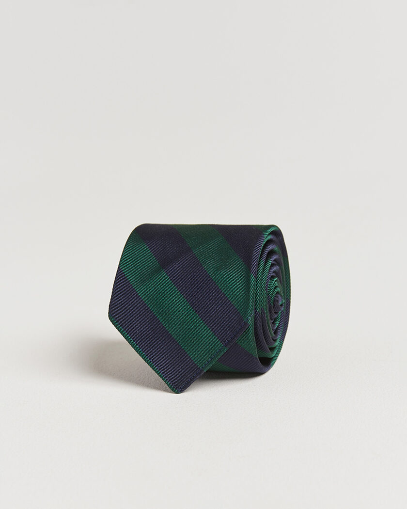 Kamakura Shirts Kamakura ShirtsVintage Ivy Regimental Stripe Silk TieNavy/Green – Bleu