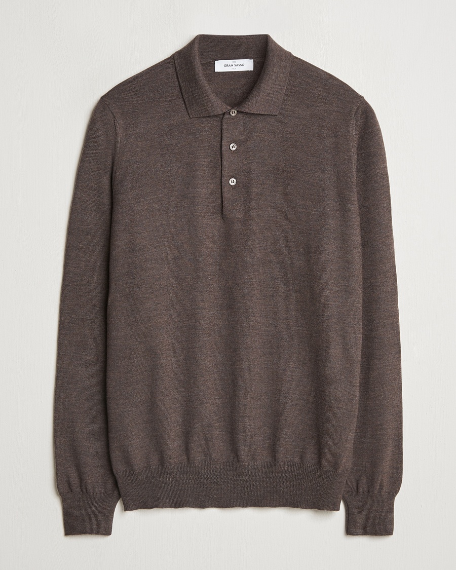 Gran Sasso Merino Fashion Fit Polo Brown – Marron