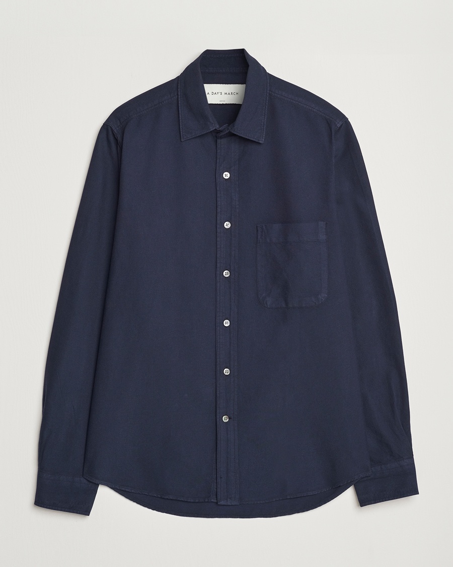 A Day's March Mason Dyed Oxford Shirt Navy – Bleu