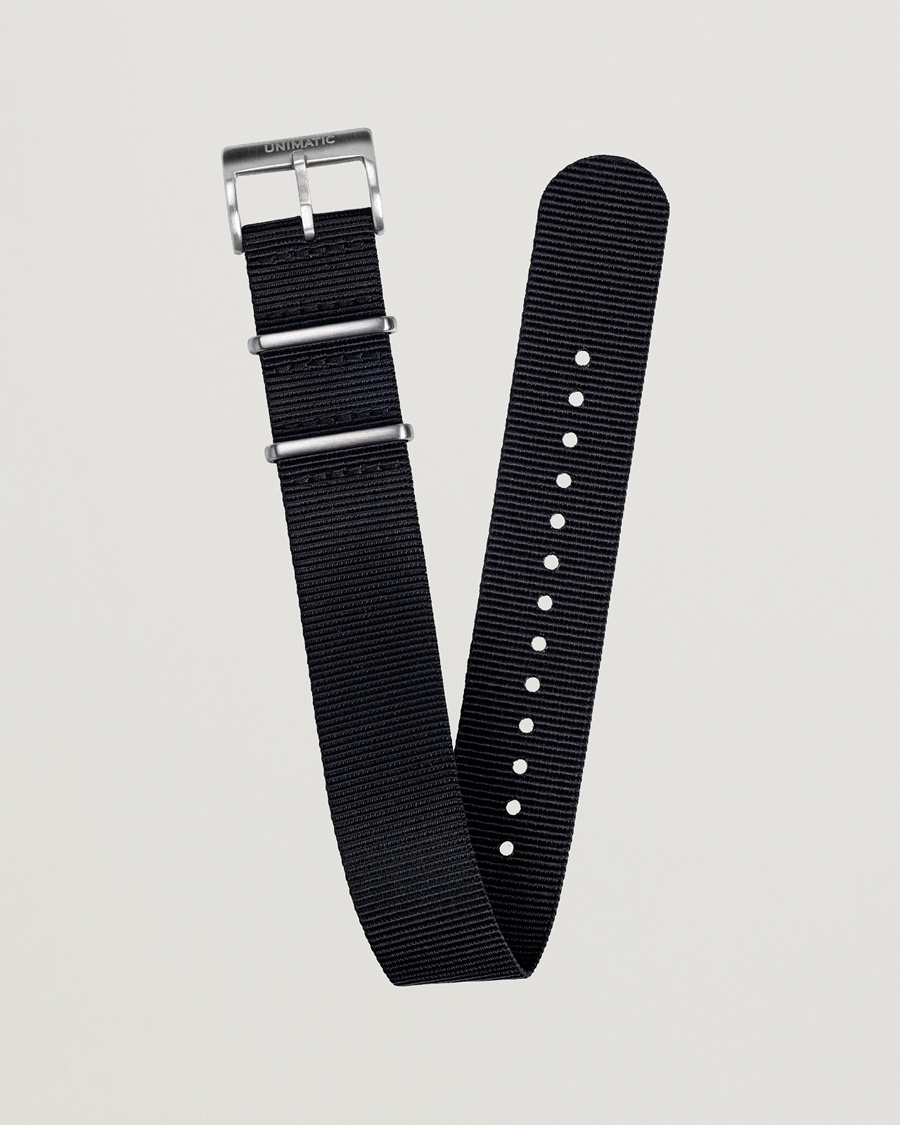 UNIMATIC Nylon Nato Steel 22mm Strap Black – Noir
