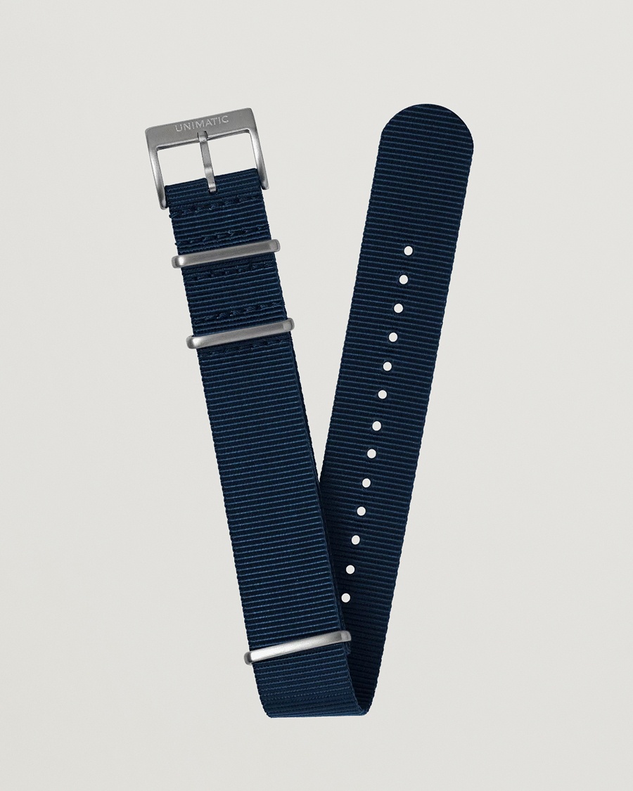UNIMATIC Nylon Nato Steel 22mm Strap Vintage Navy – Bleu