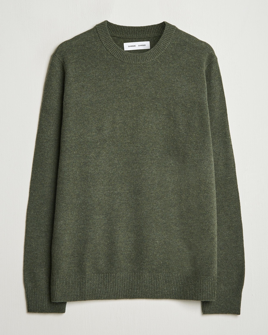 Samsøe Samsøe Isak Knitted Crew Neck Forest Night – Vert