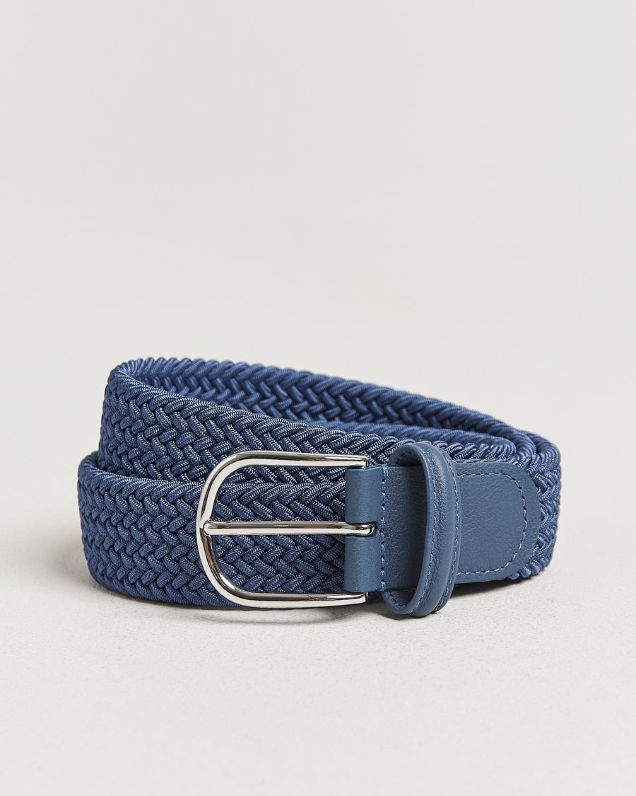 Anderson's Stretch Woven 3,5 cm Belt Air Force Blue – Bleu