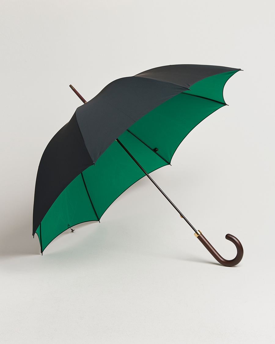 Fox Umbrellas Hardwood Umbrella Black/Green – Noir