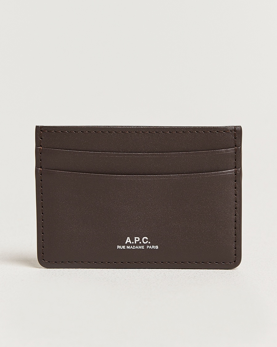 A.P.C. A.P.C.Calf Leather Card HolderDark Brown – Marron