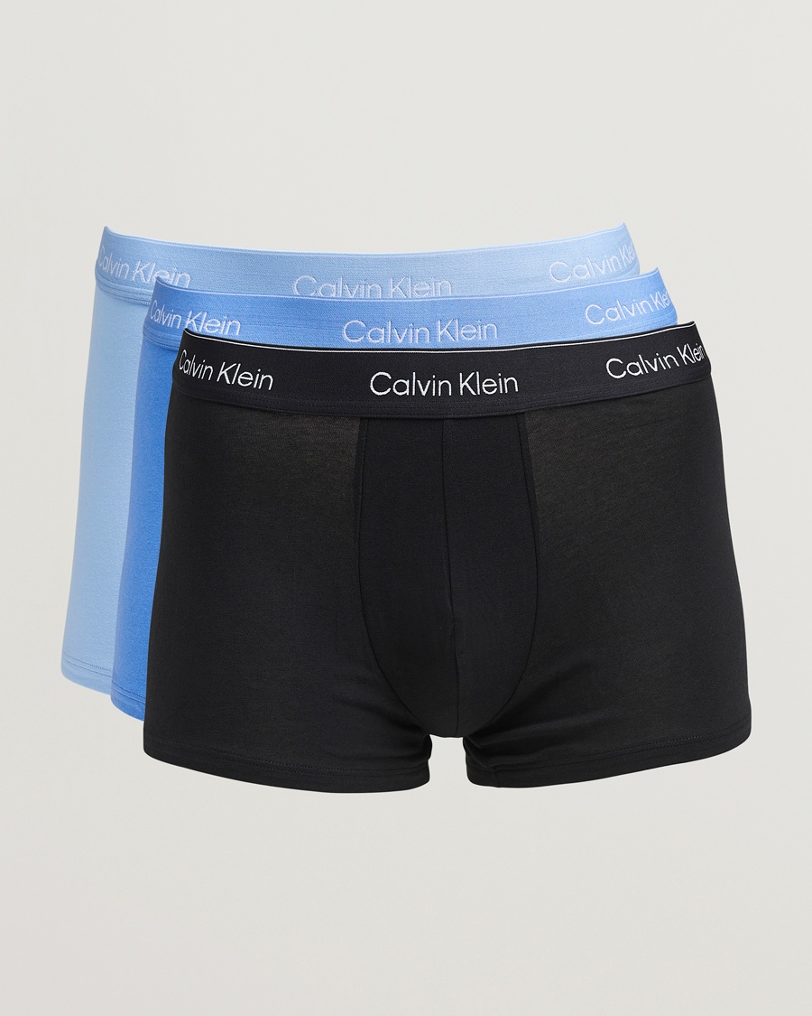 Calvin Klein 3-Pack Icon Cotton Stretch Trunk Black/Blue/Green – Bleu