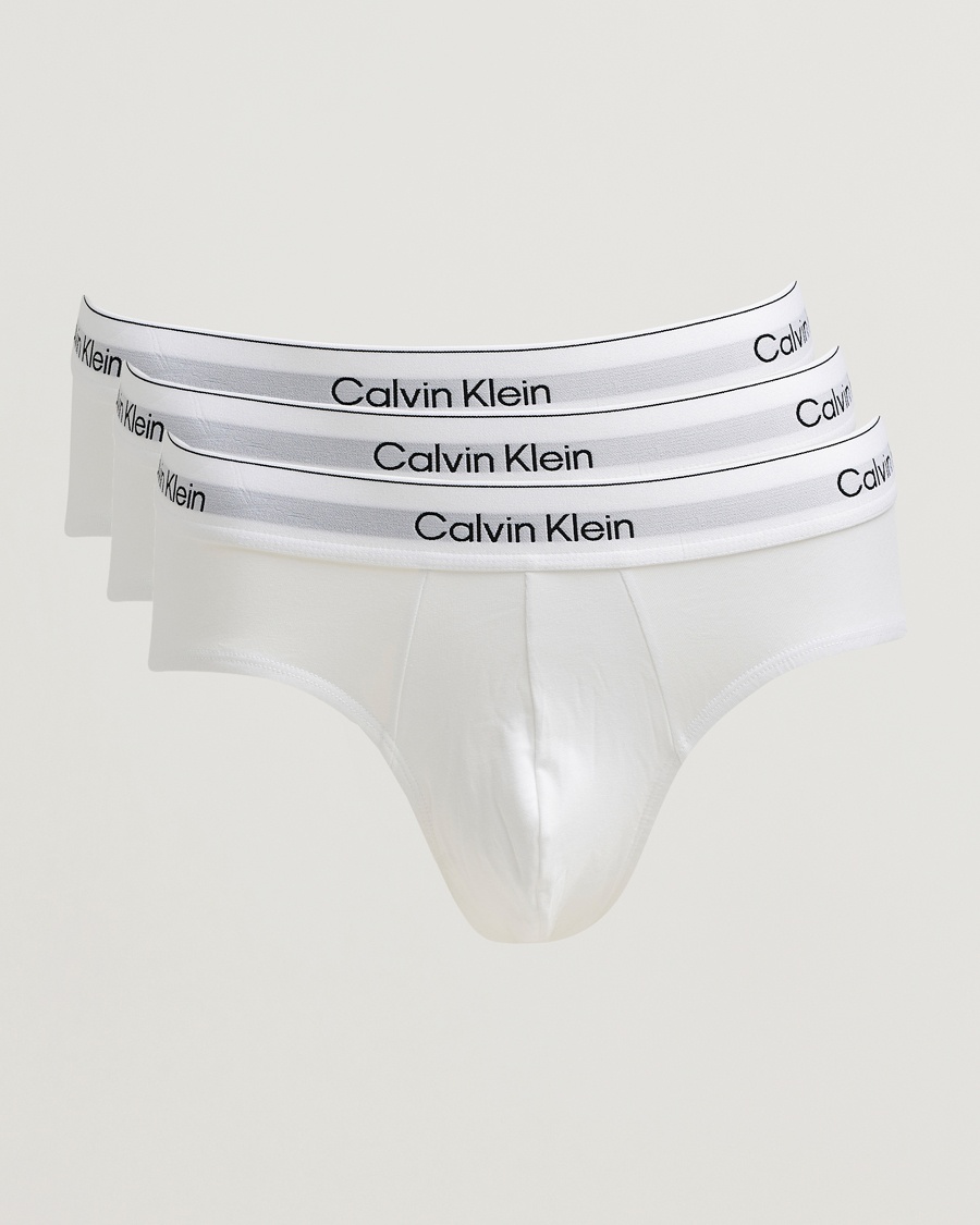 Calvin Klein 3-Pack Icon Cotton Stretch Hip Brief White – Blanc