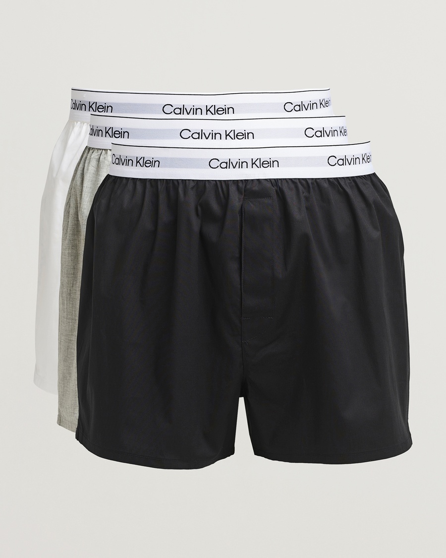 Calvin Klein 3-Pack Cotton Boxer Shorts White/Black/Grey – Multicolore