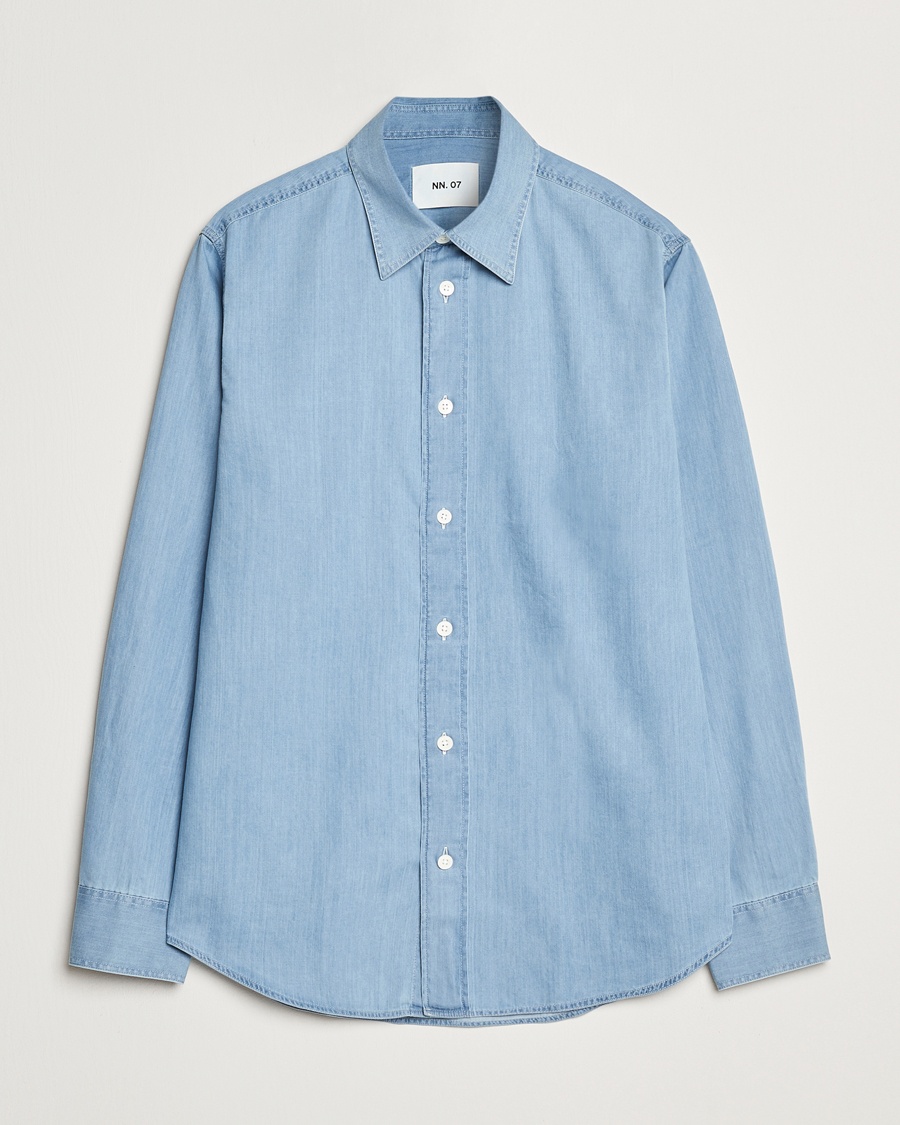 NN07 Colby Denim Shirt Bleached Indigo – Bleu