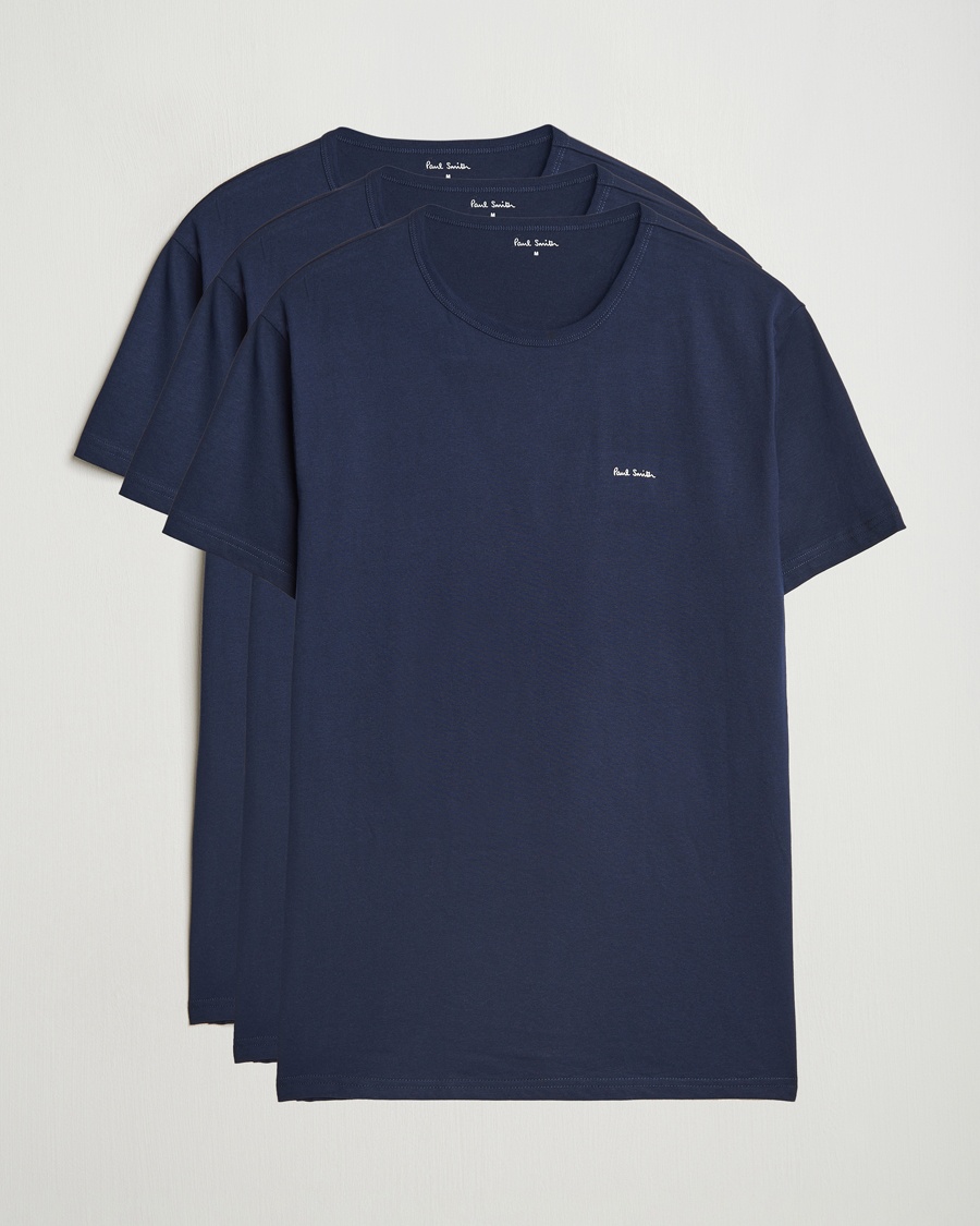 Paul Smith 3-Pack Crew Neck T-Shirt Navy – Bleu