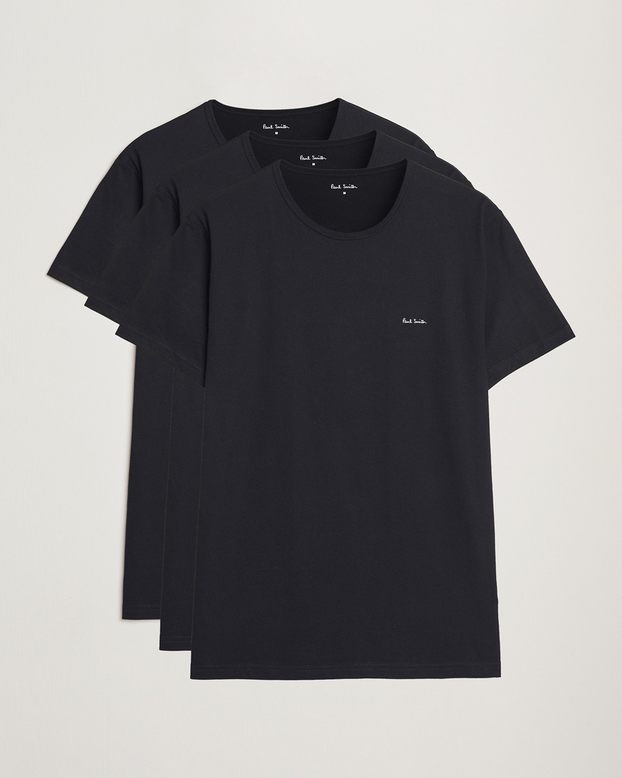 Paul Smith 3-Pack Crew Neck T-Shirt Black – Noir