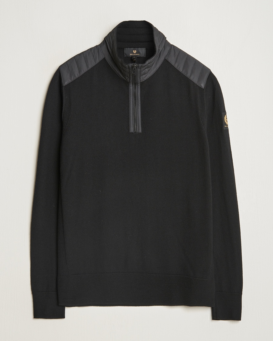 Belstaff Kilmington Quarter Zip Jumper Black – Noir